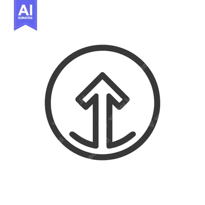 Aset premium populer: Ascending Arrow Icon in Circle, Minimalist Design, Gray on White