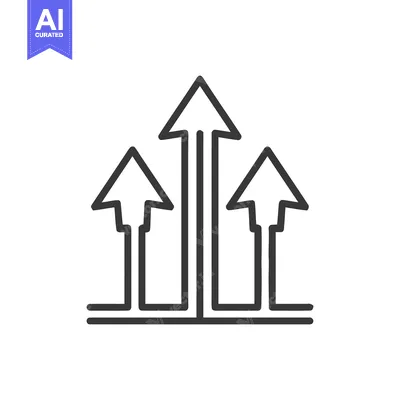 Premium design asset: Ascending Arrows: Minimalist Growth Icon with Unified Base Line