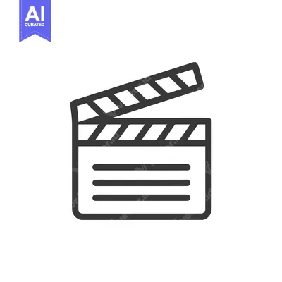 Aset premium populer: Minimalist Movie Clapperboard Icon, Film Production Symbol, Open Slate