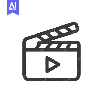 Popular premium asset: Minimalist Clapperboard Icon with Play Symbol, Dark Gray on White Back