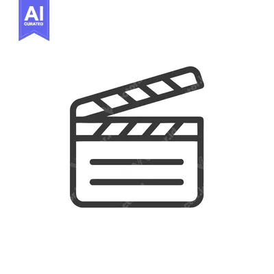 Popular premium asset: Minimalist Clapperboard Icon: Bold Outline on White Background