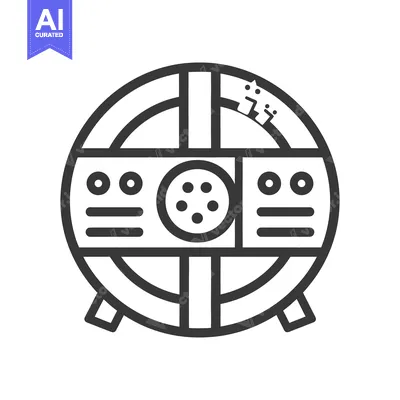 Premium design asset: A geometric illustration of a circular device with embedded components