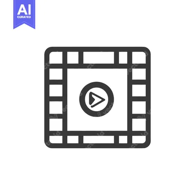 Popular premium asset: A stylized depiction of a video play symbol and film frame