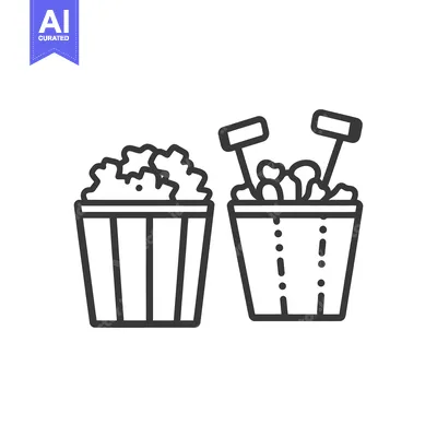Aset premium populer: Two containers filled with fluffy popcorn ready to enjoy