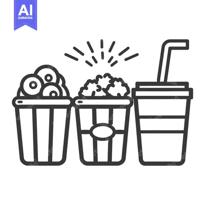 Popular premium asset: Simple image of a movie theater concession stand set up
