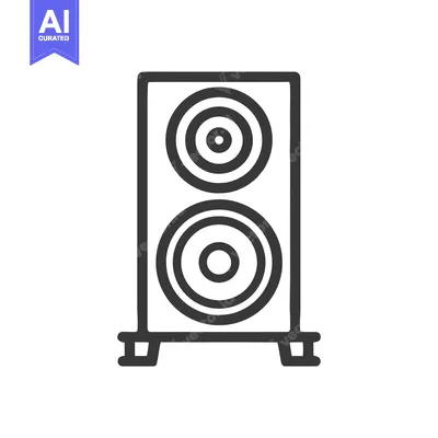Aset premium populer: Minimalist Speaker Icon: Two Woofers in a Rectangular Cabinet Design