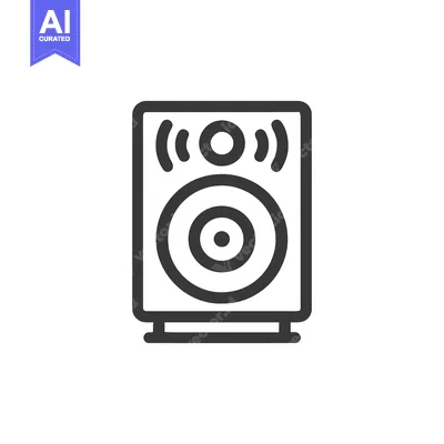 Minimalist Speaker Icon with Sound Waves, Dark Gray Outline