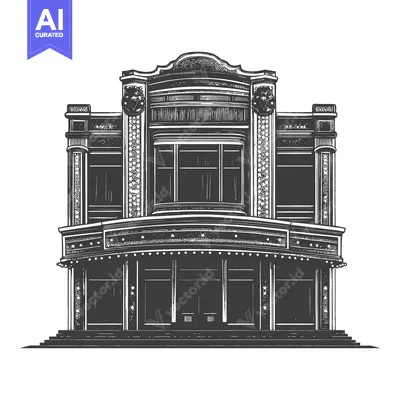 Premium design asset: Classic building with arched entrance and ornamented facade design