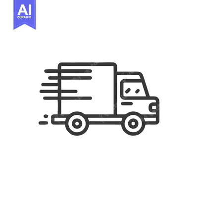 Aset premium populer: Express Delivery: Fast Moving Truck Icon with Speed Lines