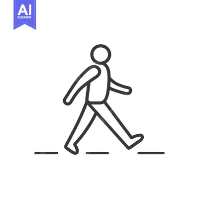 Aset desain premium: A simple graphic representation of a human person walking forward