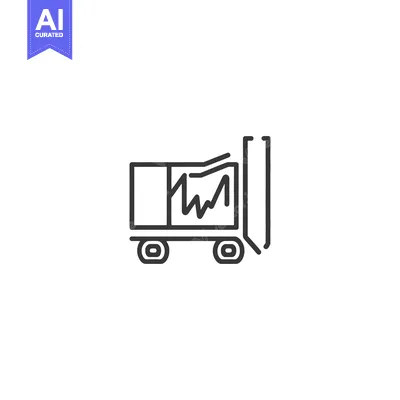 A simple minimalist illustration of a trash collection truck icon