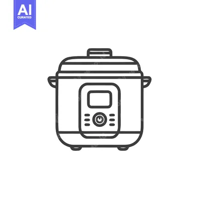 Popular premium asset: Minimalist Line Art: Electric Pressure Cooker Icon on White