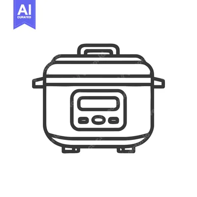 Aset premium populer: Minimalist Instant Pot Icon: Modern Kitchen Appliance Illustration