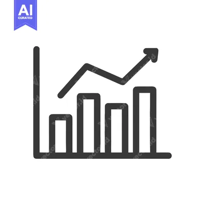 Ascending Bar Graph Icon: Business Growth and Positive Trend Illustrat
