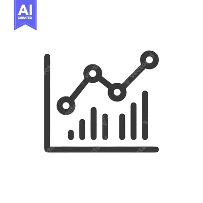 Rising Bar Graph with Line Chart, Business Growth Icon