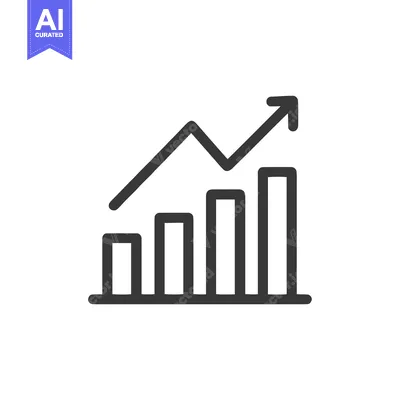 Aset premium populer: Ascending Bar Graph with Arrow, Business Growth Icon, Minimalist Desig