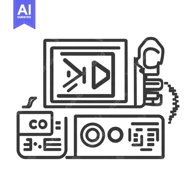 Aset desain premium: A graphic depiction of a device for video recording and playback