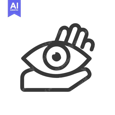 Aset desain premium: Eye in Hand Icon: Vision, Protection, and Guidance Symbol