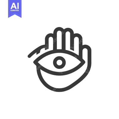 Hamsa Hand with Eye Symbol: Protection and Good Fortune Icon
