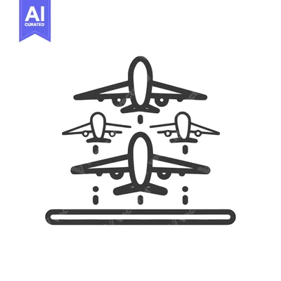 Popular premium asset: Airplane Landing Icon: Minimalist Design with Multiple Planes on Runwa