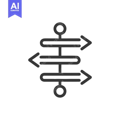 Aset premium populer: Decision Path Icon: Complex Choice with Arrows and Circles