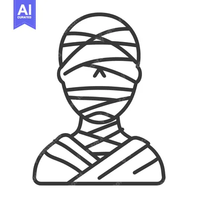 Popular premium asset: A simplified line art illustration of a mummy character
