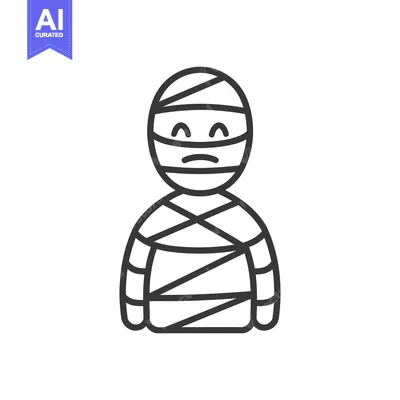 Premium design asset: A wrapped cartoon figure with a smiling and sad facial expression
