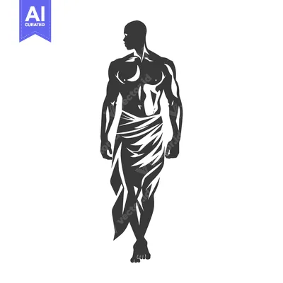 Aset premium populer: Muscular Man Wearing a Sarong