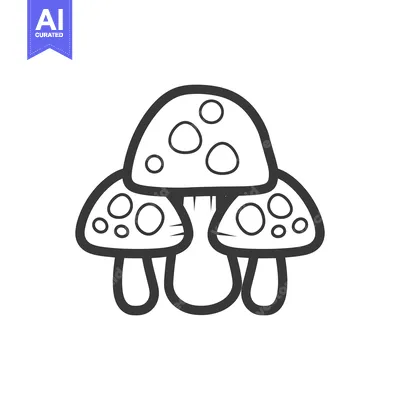 Popular premium asset: Three toadstools growing together in a cute illustration style