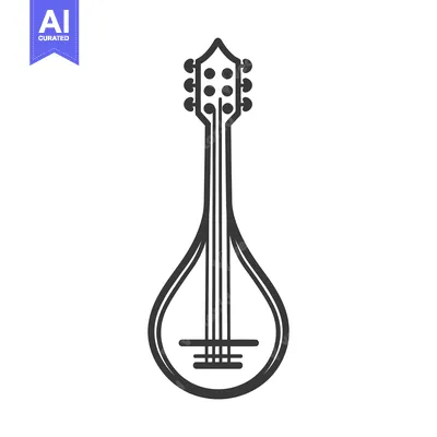 Premium design asset: A detailed illustration depicting the outline of a musical instrument