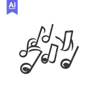 Aset premium populer: Several black musical notes arranged against a plain white background