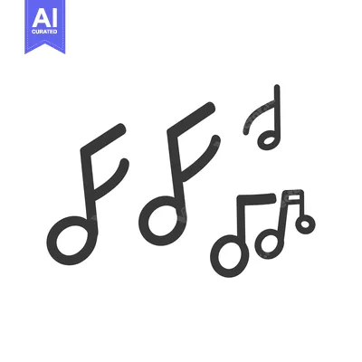 Popular premium asset: Several musical notes represented in a simple grayscale illustration