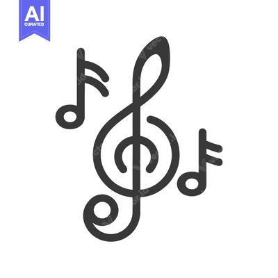 Aset premium populer: Three musical symbols represent music and musical notation on a white