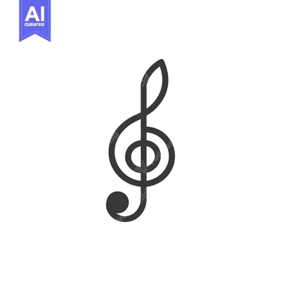 Aset premium populer: A simple graphic representation of a musical treble clef symbol