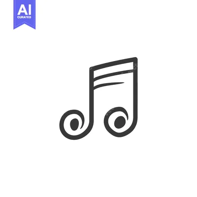 Aset premium populer: A single musical eighth note symbol presented on a white background