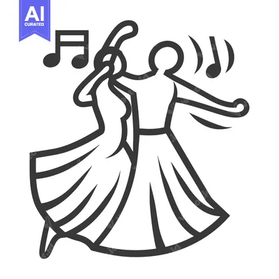 Premium design asset: A pair of dancers perform a ballroom dance with accompanying musical n