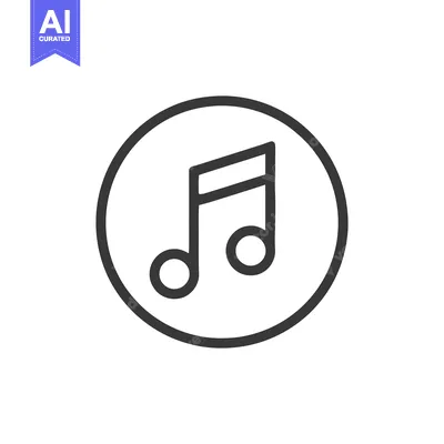 Popular premium asset: Minimalist Music Note Icon in Circle, Black Outline on White Backgroun