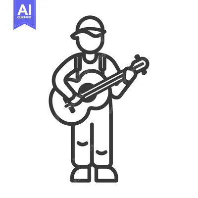 Aset premium populer: A person playing an acoustic guitar and wearing a cap