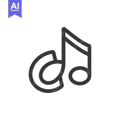 Aset premium populer: Musical notes with a circular symbol in outline form