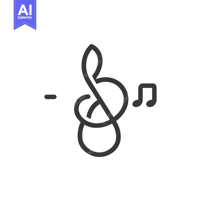 Aset premium populer: A stylized graphic illustration representing a treble clef and musical
