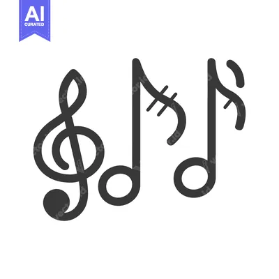 Aset premium populer: Several musical notes and a treble clef are displayed on white