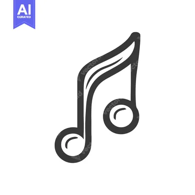 Aset premium populer: Elegant Eighth Note Icon: Minimalist Musical Symbol on White Backgroun