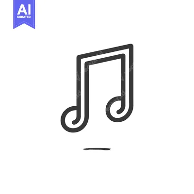 Aset premium populer: Minimalist Double Music Note Icon with Shadow on White Background
