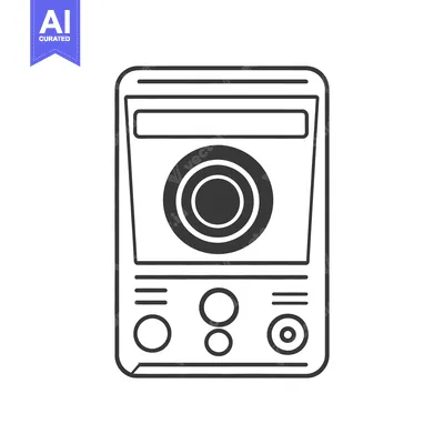 Aset desain premium: A stylized illustration of a electronic device with buttons and a scre