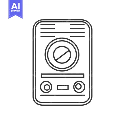 Popular premium asset: A monochrome depiction of an electronic appliance with a circular dial