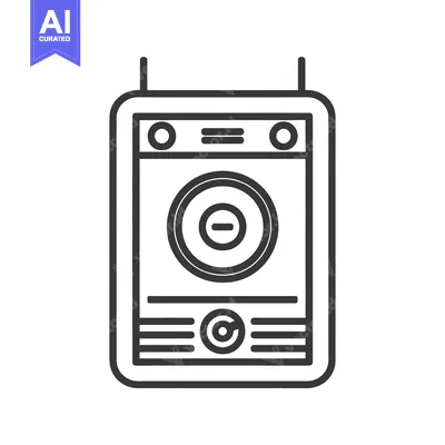 A Simple Outline Drawing of a Laundry Washing Machine