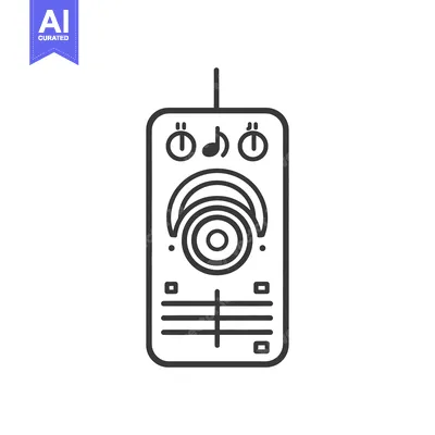 Aset desain premium: A simple illustration of a vintage radio control device