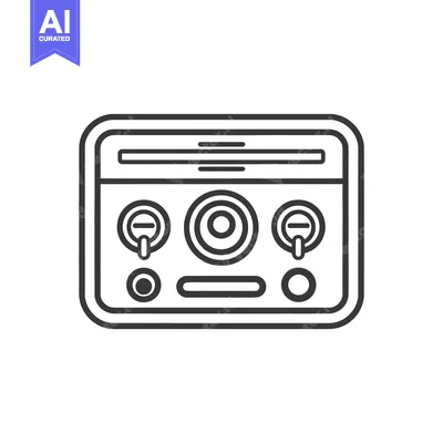Aset desain premium: A black and white line art depiction of control panel
