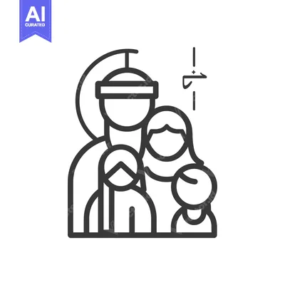 Premium design asset: Muslim Family Silhouette with Arabic Calligraphy