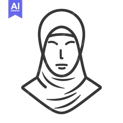 Aset desain premium: Vector Illustration Depicting a Woman Wearing a Head Covering